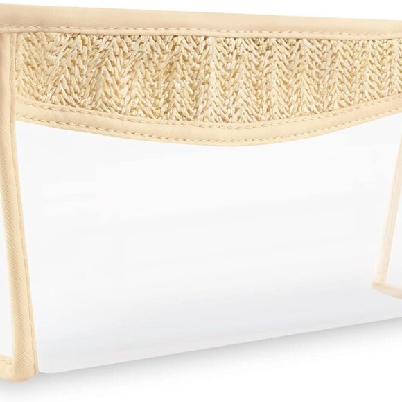 Boho Patch Bag Clear Makeup Letter Bag, Waterproof Zipper Make up Bag Toiletry P - Picture 1 of 6